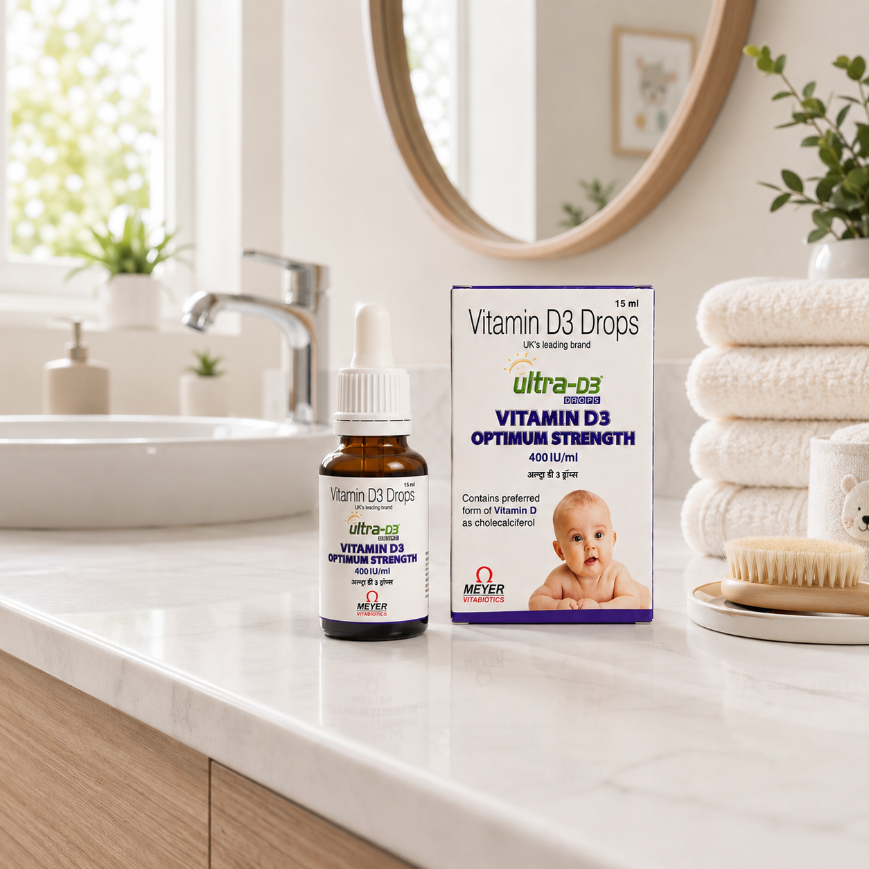 Ultra-D3 Vitamin D3 Drops 15ml | 400 IU/ml Cholecalciferol for Babies & Children | Meyer Vitabiotics
